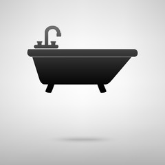 Bathtub black icon