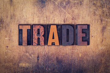 Trade Concept Wooden Letterpress Type