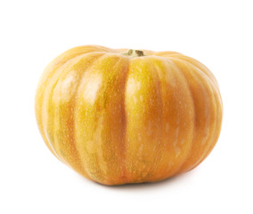 Single ripe orange pumpking isolated