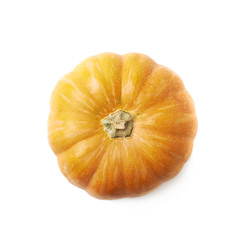 Single ripe orange pumpking isolated