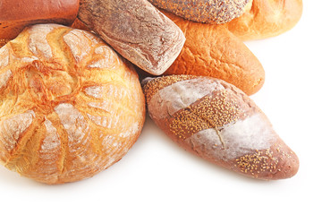 Bread isolated on white