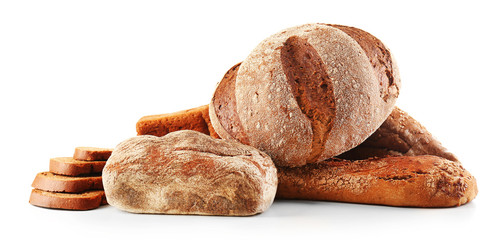 Bread isolated on white