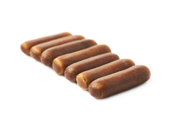 Chocolate coated licorice stick