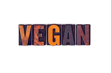 Vegan Concept Isolated Letterpress Type