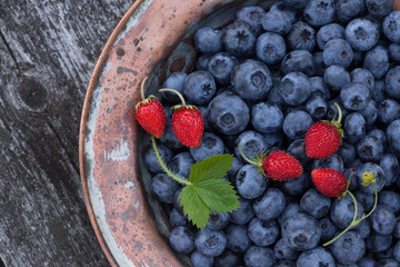 Blueberries and strawberries
