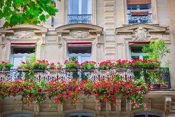 Fototapeta na wymiar Facade of Parisian building