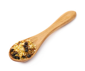 Spoon of garlic and pepper seasoning