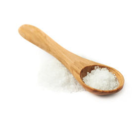 Fototapeta na wymiar Wooden spoon over the salt