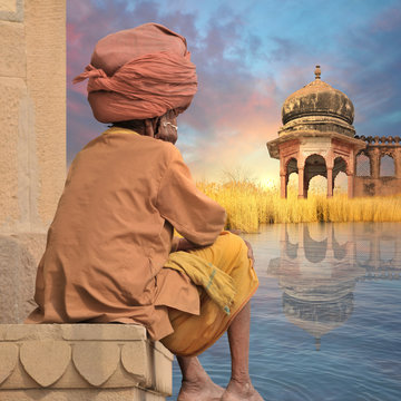 Sadhu Near Indian Lake.