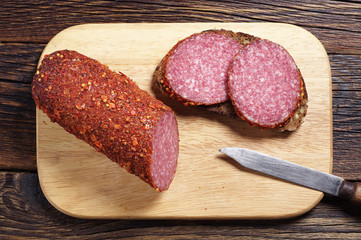 Sandwich with salami