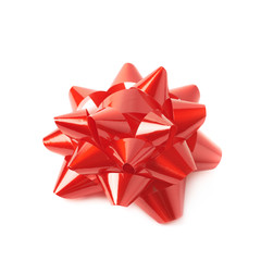 Decorational ribbon gift bow isolated