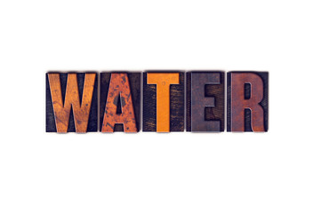 Water Concept Isolated Letterpress Type
