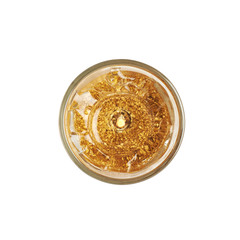 Golden gel candle isolated