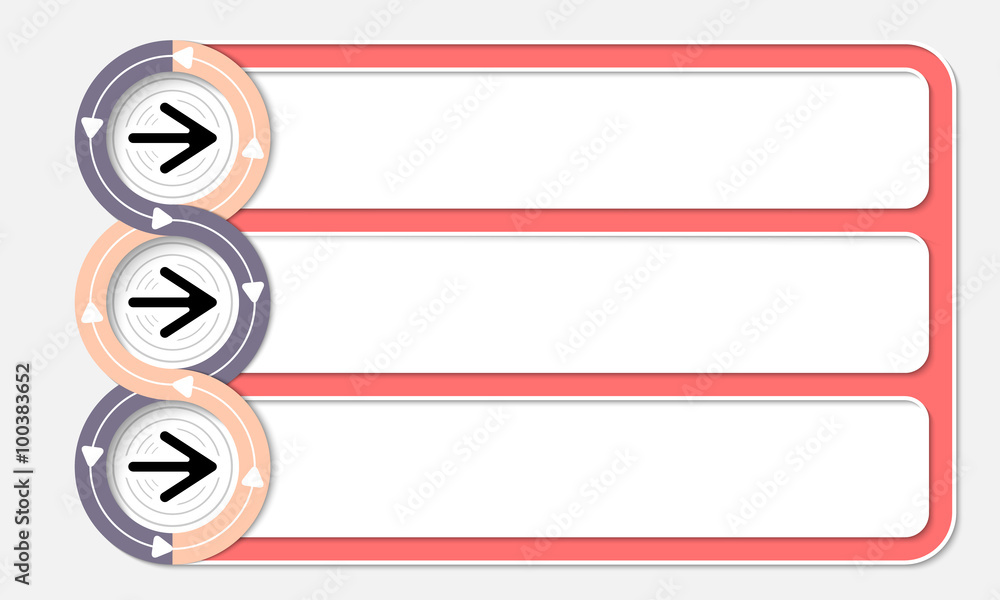 Poster Three connected frames for your text and arrows