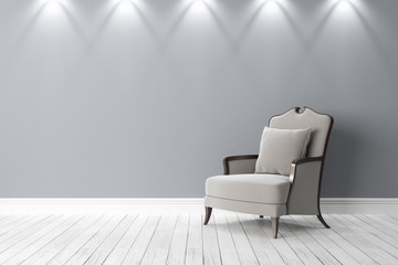 Modern bright interior. 3D render