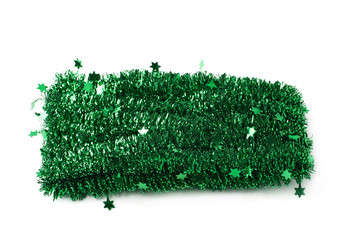 Tinsel garland pile isolated