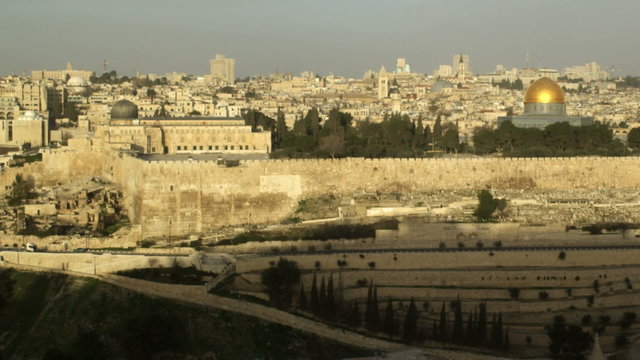 Royalty Free Stock Video Footage of Old Jerusalem filmed in Israel at 4k with Red.