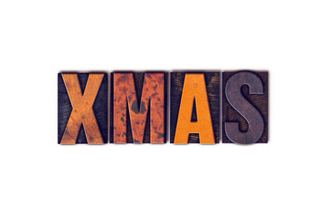 Xmas Concept Isolated Letterpress Type