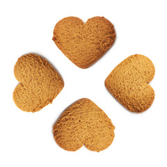 Heart shaped gingerbread isolated