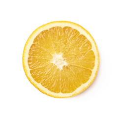 Round slice of an orange fruit