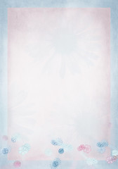 pastel daisies on pink and blue textured background
