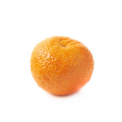 Single tangerine fruit isolated