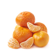 Pile of tangerines isolated