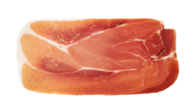 Slice Of A Prosciutto Ham Isolated