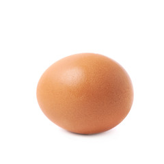 Single brown chicken egg isolated