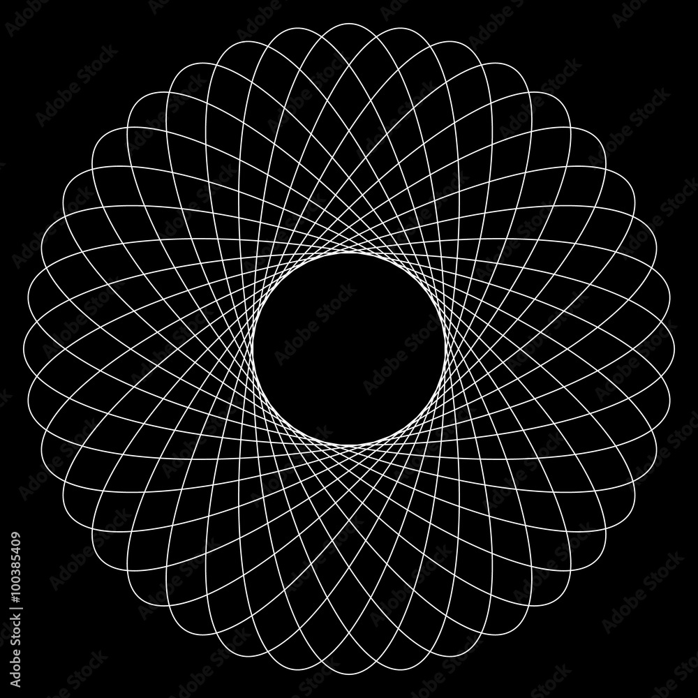 Poster spirograph pattern like rotating spiral, vortex shape. abstract