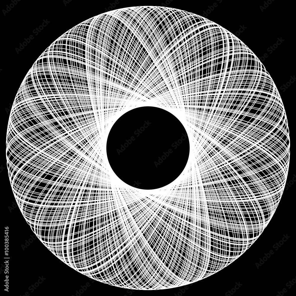 Poster spirograph pattern like rotating spiral, vortex shape. abstract
