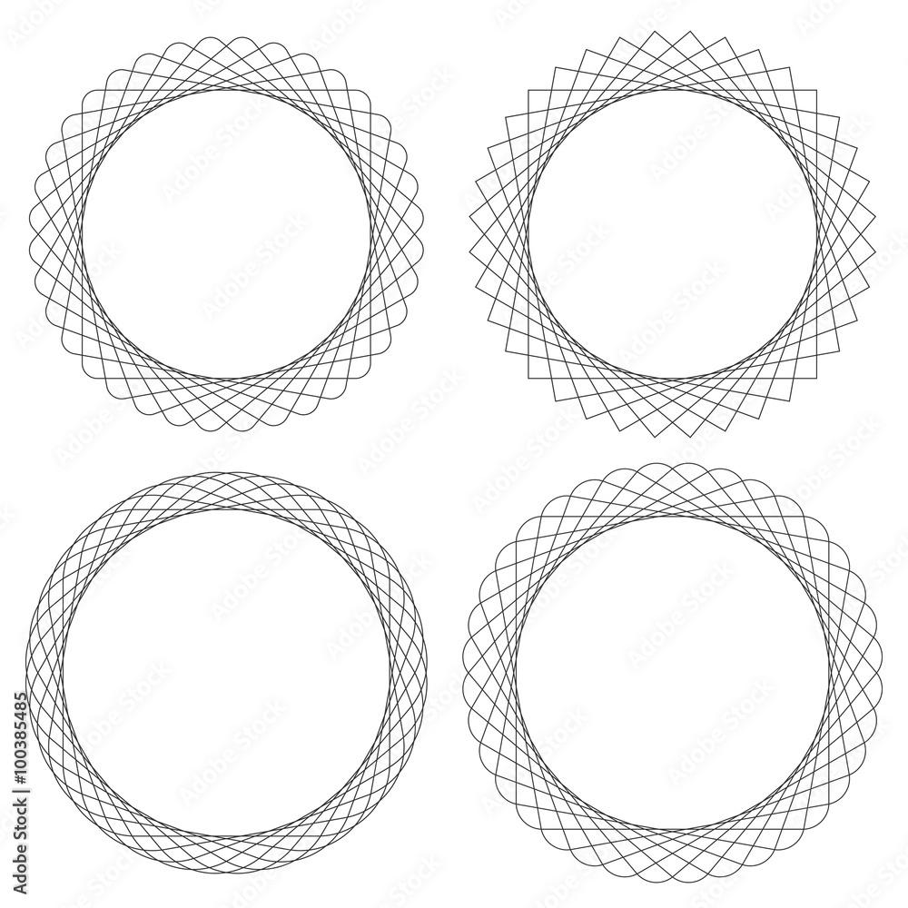 Poster spirograph pattern like rotating spiral, vortex shape. abstract