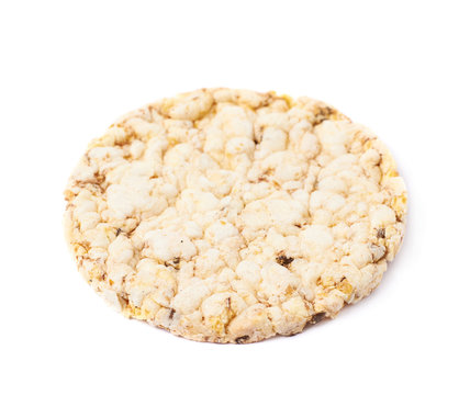 Round diet rice cracker isolated