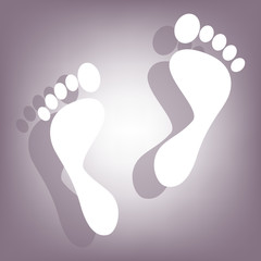Foot prints icon with shadow