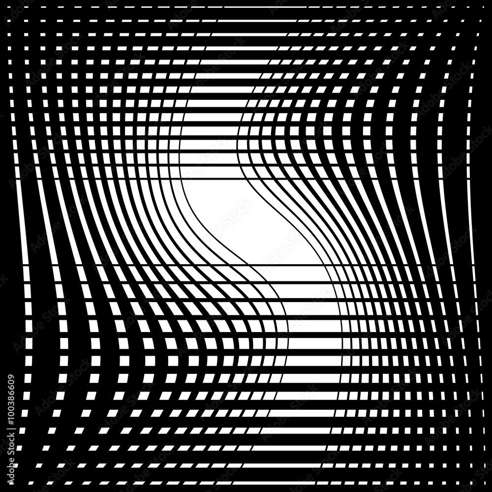 Poster abstract monochrome background with twisting intersecting lines.
