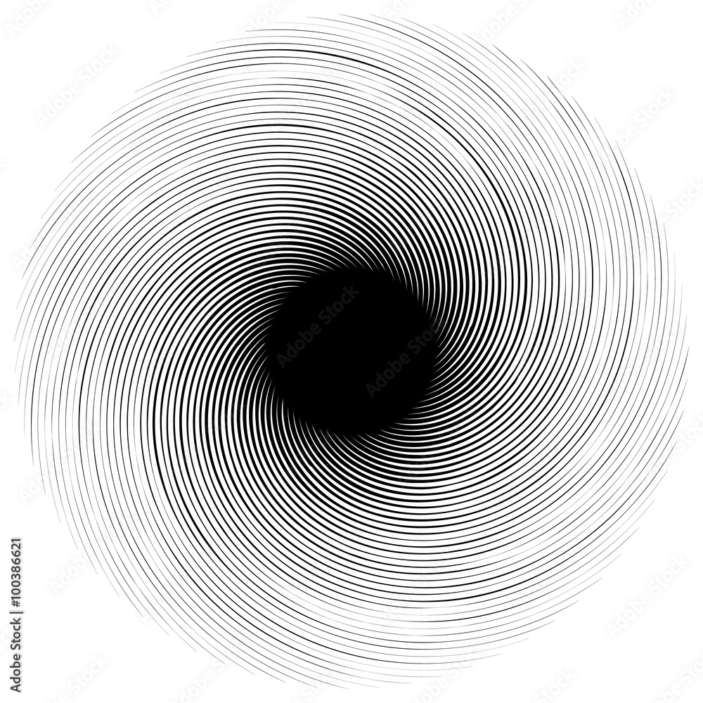 Poster abstract swirly shape. black and white vector.