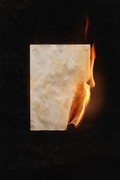 Burning sheet of paper