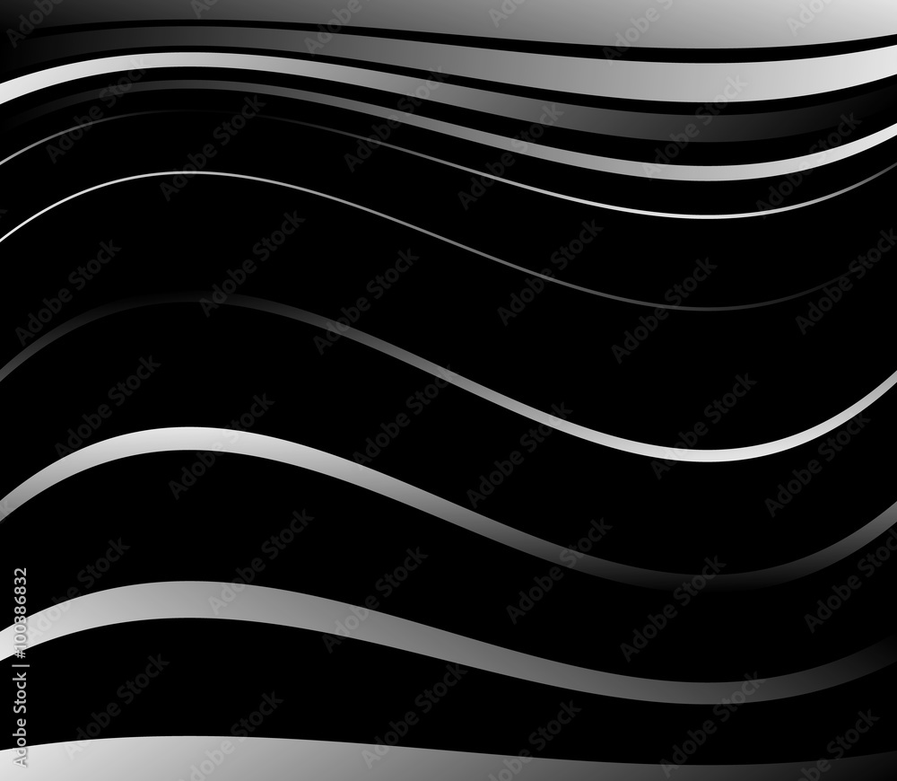 Aufkleber Dark background with wavy lines. Vector art.