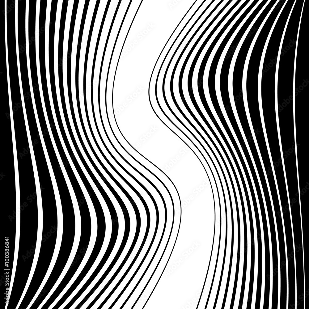 Poster wavy, ripply vertical lines. abstract background. vector art.