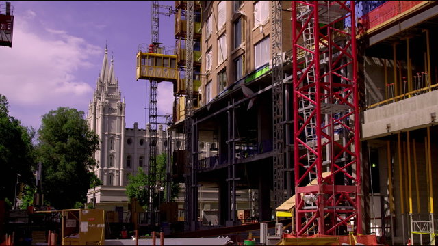 Construction near Temple Square in SLC Utah.