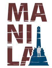 Manila Vintage Poster Design on White Background