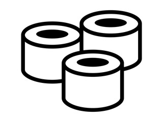 Maki sushi - Japanese food set line art icon for apps and websites