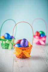 Easter eggs in a basket