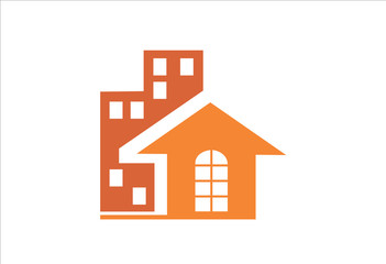 orange house modern logo
