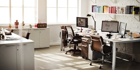 Contemporary Room Workplace Office Supplies Concept - Powered by Adobe