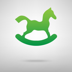 Horse toy icon with shadow
