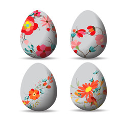 Set Easter eggs and happy easter
