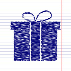 Gift box sign illustration