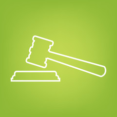 Justice hammer line icon