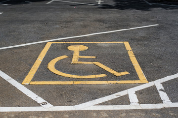 Symbols parking for the disabled.